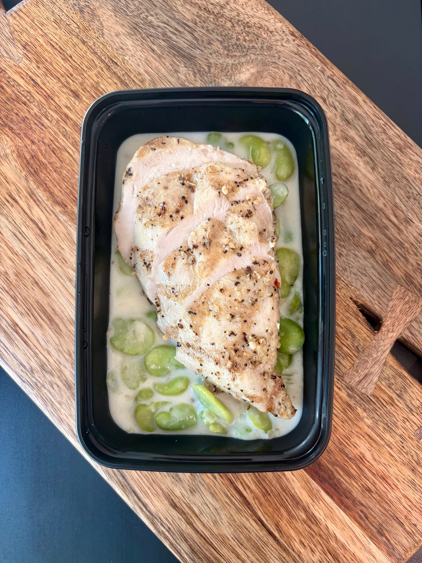 Grilled Chicken & Creamy Fava Beans