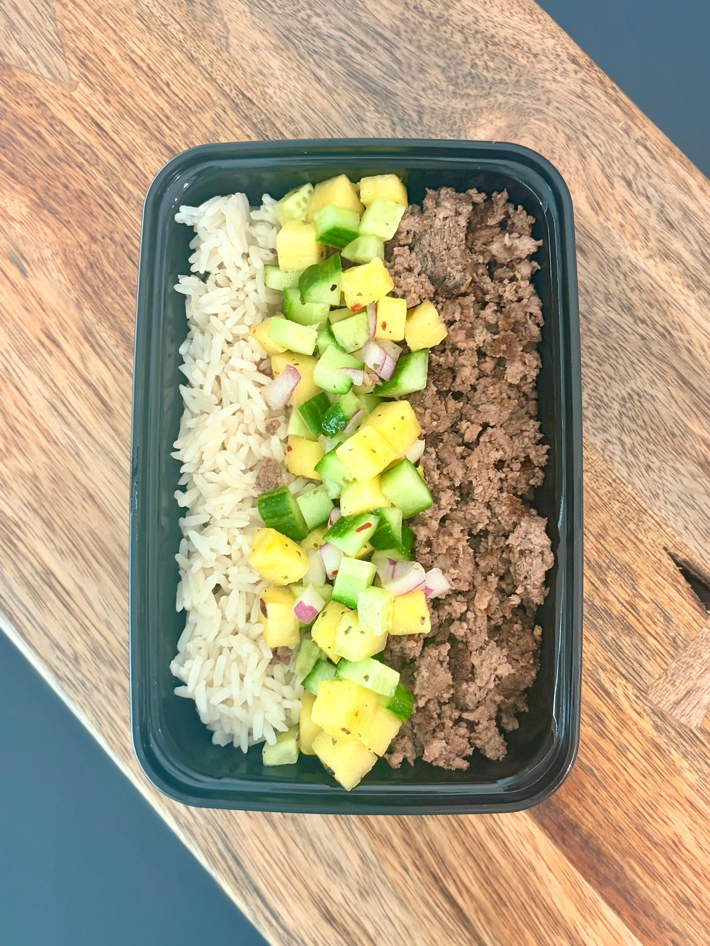 Beef & Rice with Pineapple Salsa